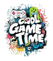 Colorful Game Time Illustration Retro Gaming Fun