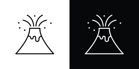 Volcano eruption icon. Editable strokes icons for your design