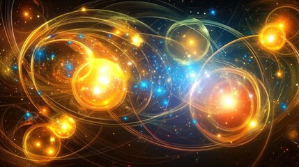 Obraz premium Abstract cosmic energy, swirling lights