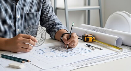 Architectural blueprint design: drafting and planning