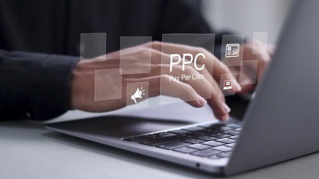 Pay per click (PPC) concept. Advertising in Search Engine Platforms, Digital Marketing Strategies and Goals.