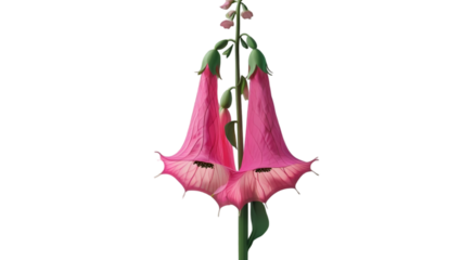 Single foxglove bell isolated on white background
