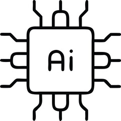 Artificial Intelligence Microchip Icon 