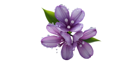 Single bellflower isolated on white background