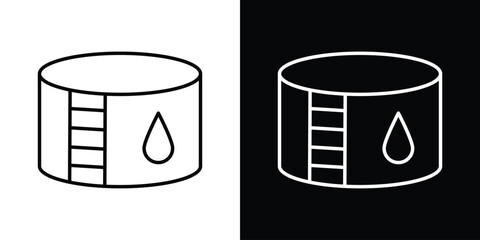 Oil storage icon. Editable strokes icons for your design