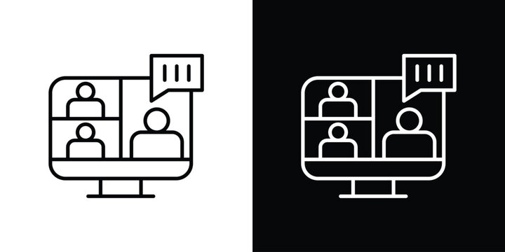 Online meeting icon. Editable strokes icons for your design