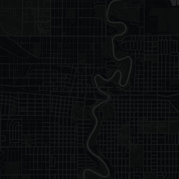 Fargo City Map Art Print Elegant monochrome wall decor featuring sleek linework, refined urban grid patterns in Black and Gray, inspired by modern blueprint aesthetics for a touch of sophistication.