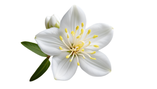 Single jasmine bloom isolated on white background