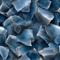 Obraz premium Volcanic rocks lie on a vibrant blue crystal base, showcasing a captivating contrast and intricate detailing among the stones SEAMLESS PATTERN