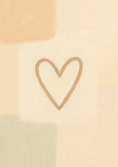 Minimalist heart pastel illustration