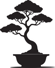 Elegant Willow Tree Silhouette" vector bundle