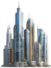 Naklejka premium png group of asian buildings architecture modern luxury