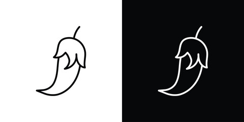 Chili icon. Editable strokes icons for your design