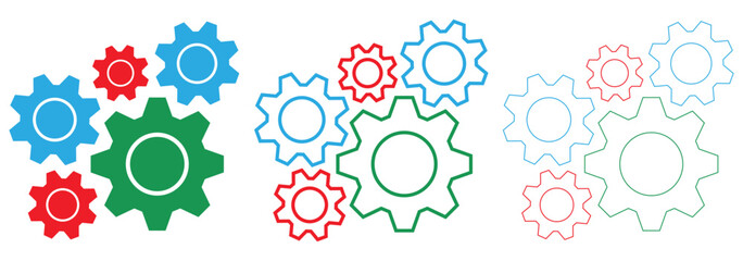 vector icon of a setting or spinning wheel flat design symbol.. Gear Wheel Icon. Gear icon. Setting symbol. Cogwheel. Mechanism gears icon. Cogwheel and settings symbol. Industrial. mechanical eps 10