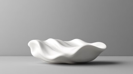 Minimalist wavy bowl still life with soft lighting on neutral background