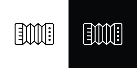 Bandoneon instrument pack. vector glyph flat icons