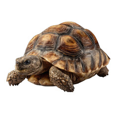 Obraz premium Tortoise walking, studio shot, black background, wildlife photography, pet reptile