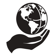 hand holding globe