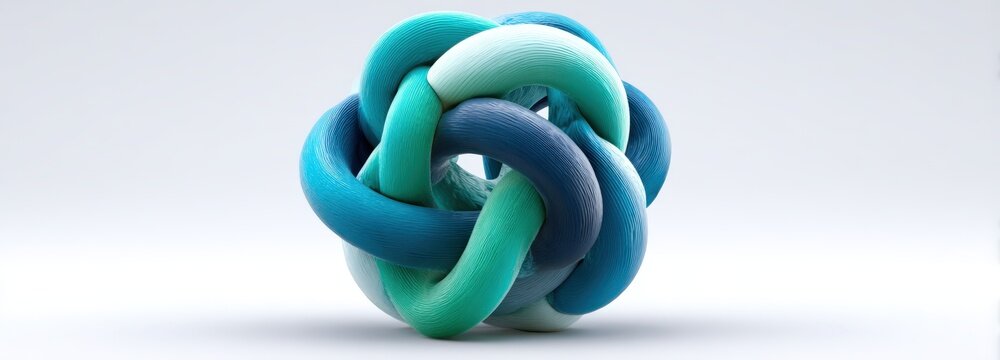 Teal and navy DNA helix globe on a white background