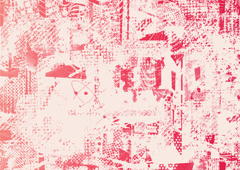 Glitch distorted geometric shape . Noise destroyed logo . Trendy cyber punk poster . Glitched frame .Grunge textured . Distressed effect .Vector shapes with a halftone dots screen print texture.