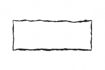 Torn paper edge forming a rectangular frame with transparent background, ideal for adding a grunge touch to designs