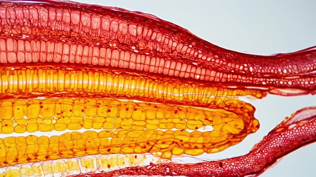 Plant stem cross section microscopy