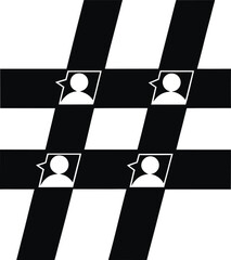 Black and white chessboard with chess pieces on a checkered floor