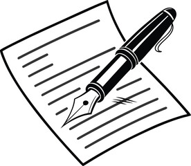 Pen and paper notepad notebook office writing icon