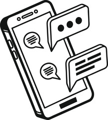 Mobile phone and tablet icon with QR code and hand cursor vector illustration