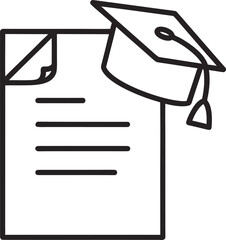 Document Upload with Graduation Cap Icon &ndash; Educational File Transfer Symbol