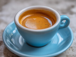 Fototapeta premium Espresso crema close-up in demitasse cup