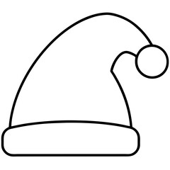 A vector of christmas santa hat icon outline design Art & Illustration