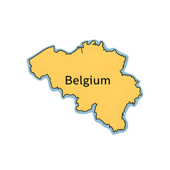 Obraz premium Map Illustration of Belgium with Yellow Highlight and Black Text