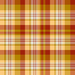 Seamless pattern with pleasant dark yellow and red colors for plaid, fabric, textile, clothes, tablecloth and other things. Vector image.

