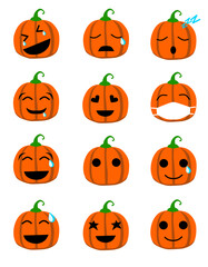 vector illustration of halloween pumpkin emote