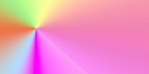 Abstract digital art with smooth, flowing rainbow-colored waves and blurred lines on a bright purple and pink background