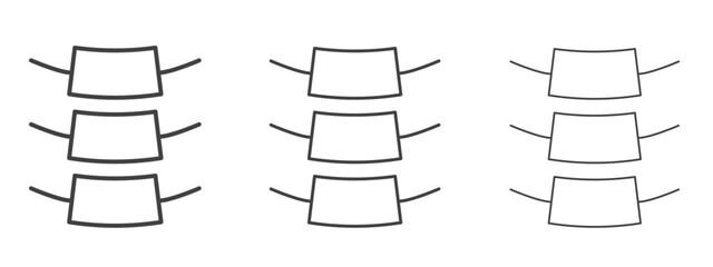 Spinal column icon in line art doodle style. Editable stroke outline sign, eps 10