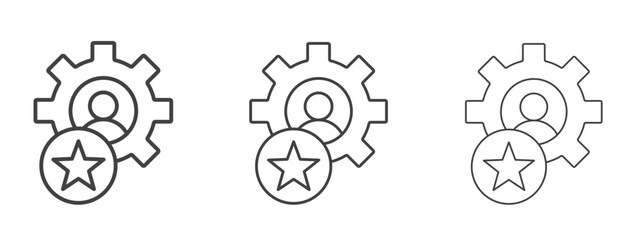 Skills icon in line art doodle style. Editable stroke outline sign, eps 10