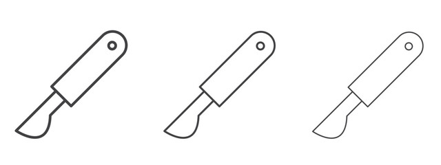 Scalpel icon in line art doodle style. Editable stroke outline sign, eps 10