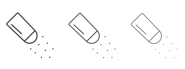 Pepper shaker icon in line art doodle style. Editable stroke outline sign, eps 10