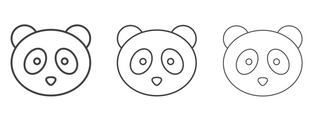 Panda icon in line art doodle style. Editable stroke outline sign, eps 10