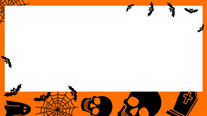 spooky happy halloween video overlay frame border, transparent background