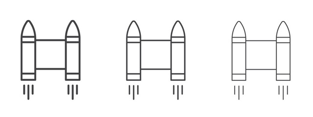 Jetpack icon in line art doodle style. Editable stroke outline sign, eps 10