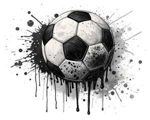 grunge soccer ball isolated on white background. PNG Transparent file type with high definition quality And vibrant color grading Available.