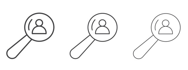 Hiring icon in line art doodle style. Editable stroke outline sign, eps 10