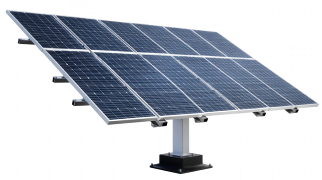 a solar panel system on a white background, png, transparent