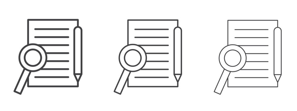 Defining icon in line art doodle style. Editable stroke outline sign, eps 10