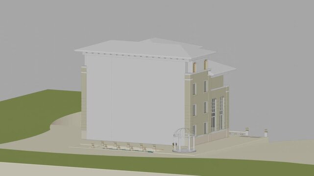 Luxury Villa, Seamless 3D Loop Animation, 3d rendering , generic villa