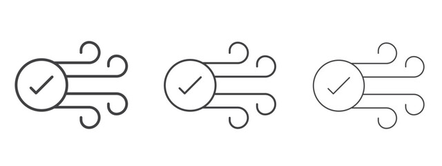Clean Air icon in line art doodle style. Editable stroke outline sign, eps 10