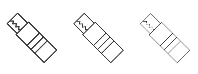 Chew gum icon in line art doodle style. Editable stroke outline sign, eps 10